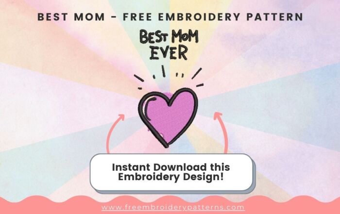 Best Mom - Free Embroidery Pattern