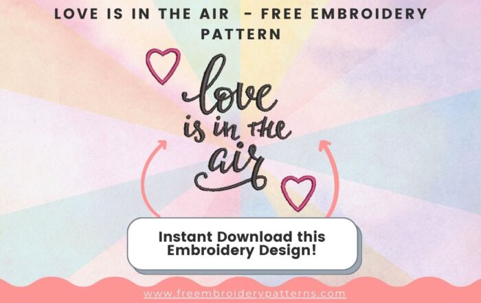 Love Is In The Air Free Embroidery Pattern