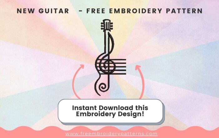 Guitar Free Embroidery Pattern