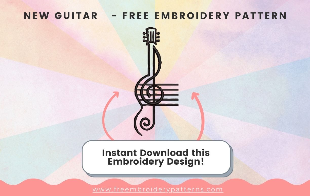 Guitar Free Embroidery Pattern