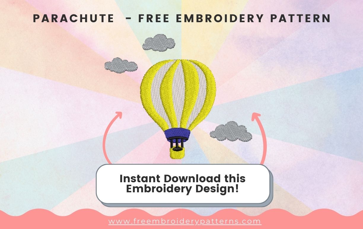 Parachute Free Embroidery Pattern