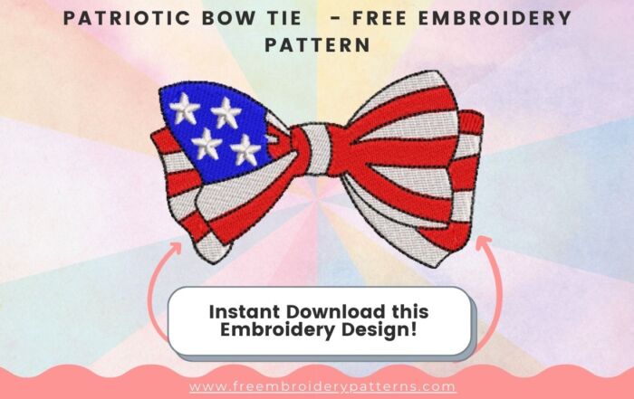 Patriotic Bow Tie Free Embroidery Pattern