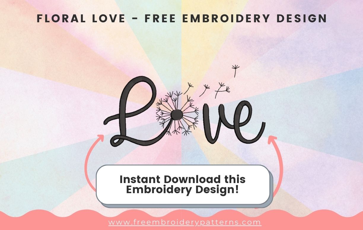 Floral Love Free Embroidery Design