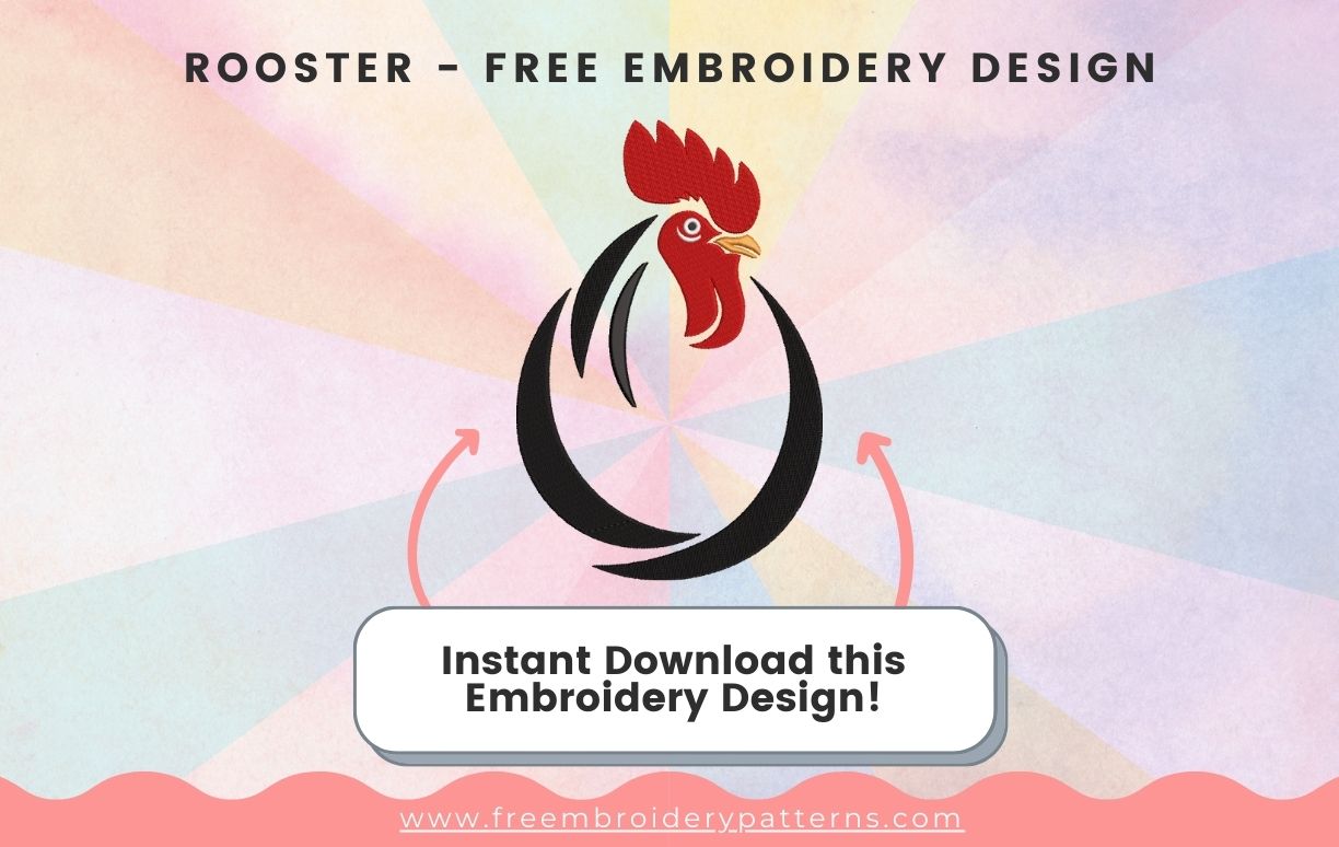 Rooster Free Embroidery Design