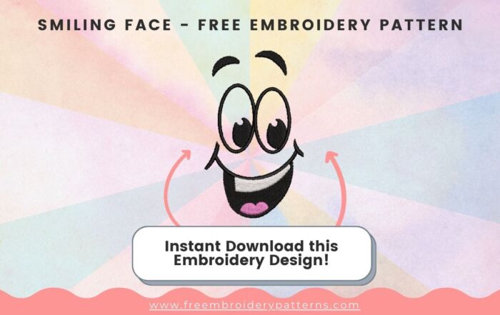 Smiling Face Free Embroidery Pattern