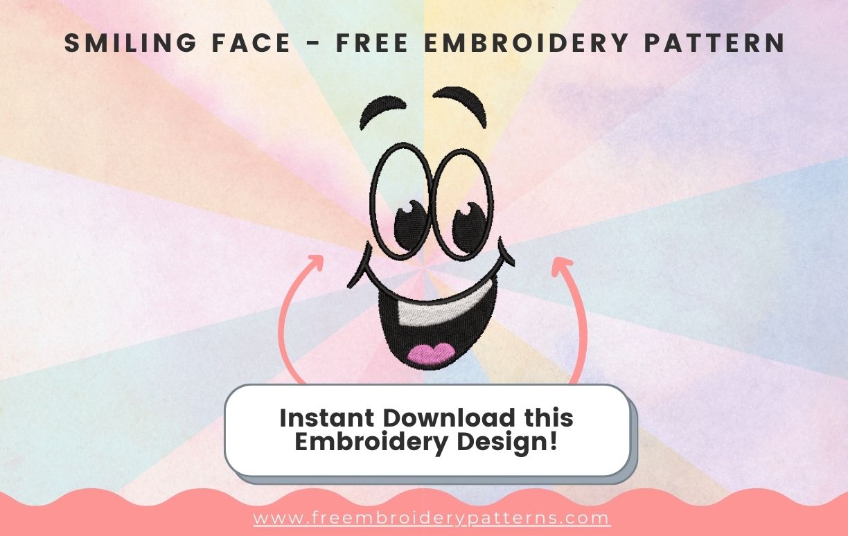 Smiling Face Free Embroidery Pattern