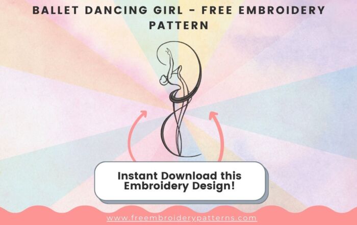 Ballet Dancing Girl Free Embroidery Pattern