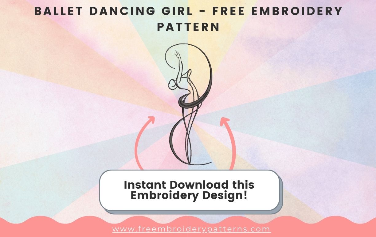 Ballet Dancing Girl Free Embroidery Pattern