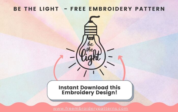 Be The Light Free Embroidery Pattern