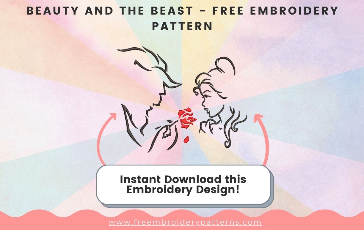Beauty And The Beast Free Embroidery Pattern