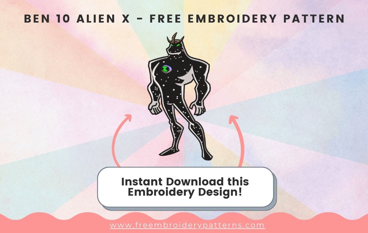 Ben 10 Alien X Free Embroidery Pattern