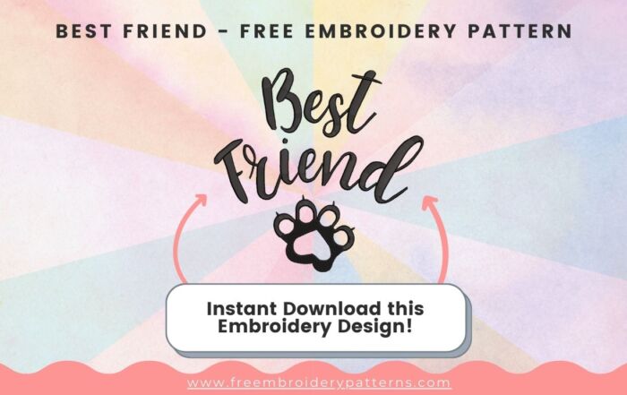 Best Friend Free Embroidery Pattern