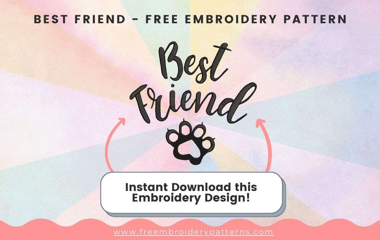 Best Friend Free Embroidery Pattern