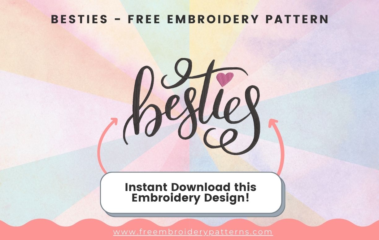 Besties Free Embroidery Pattern