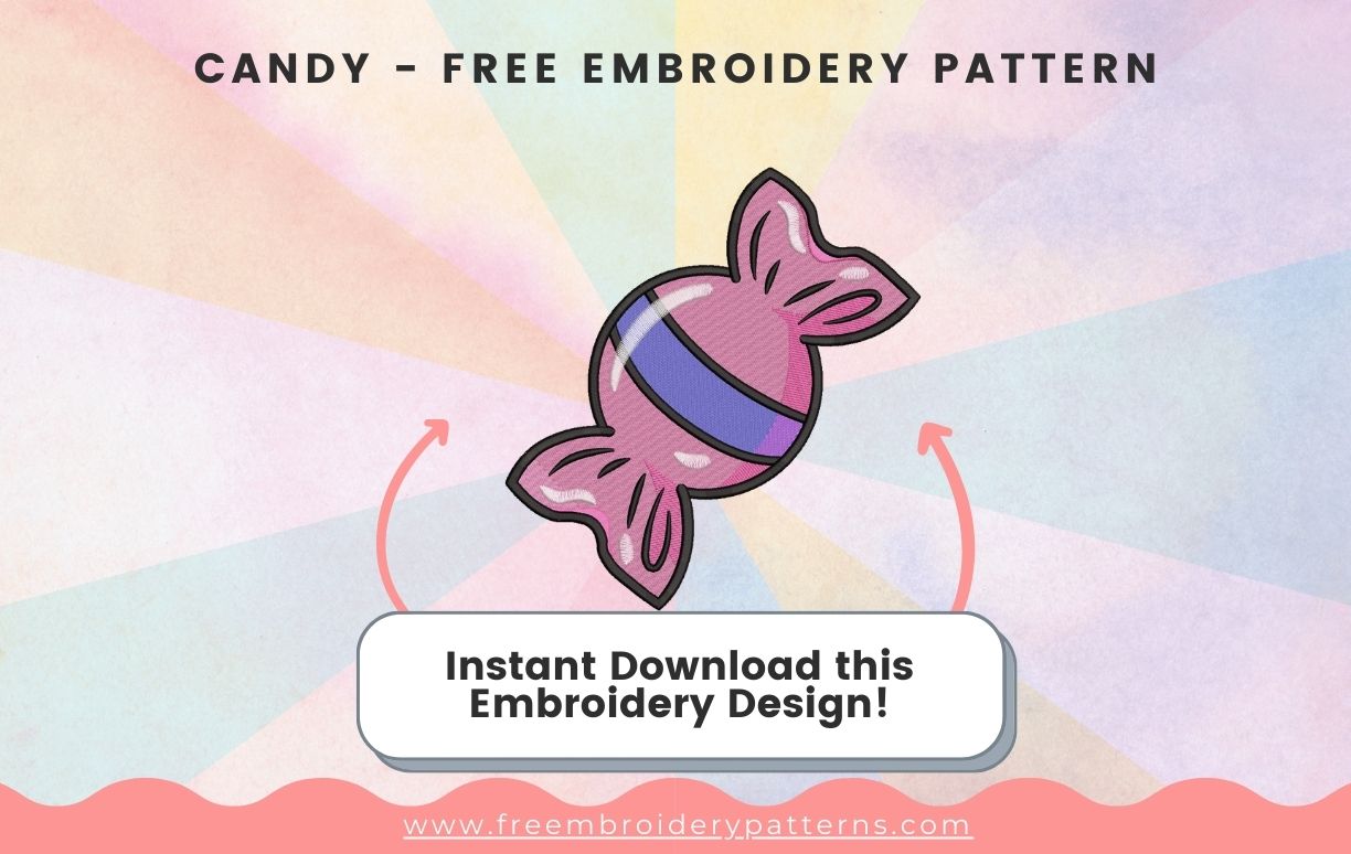 Candy Free Embroidery Pattern