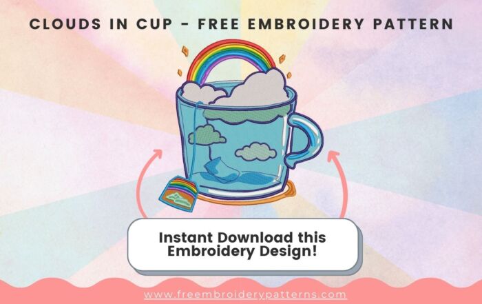 Clouds In Cup Free Embroidery Pattern