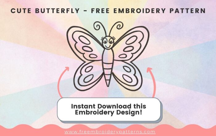 Cute Butterfly Free Embroidery Pattern