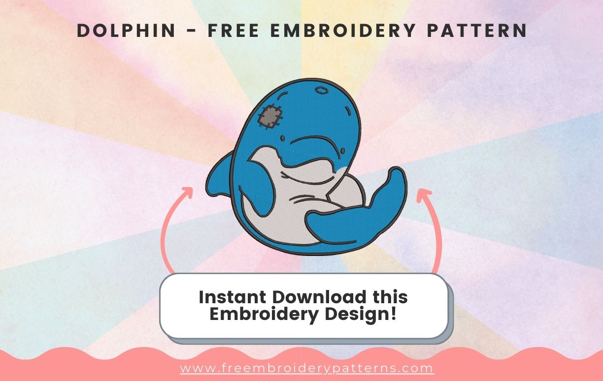 Dolphin Free Embroidery Pattern