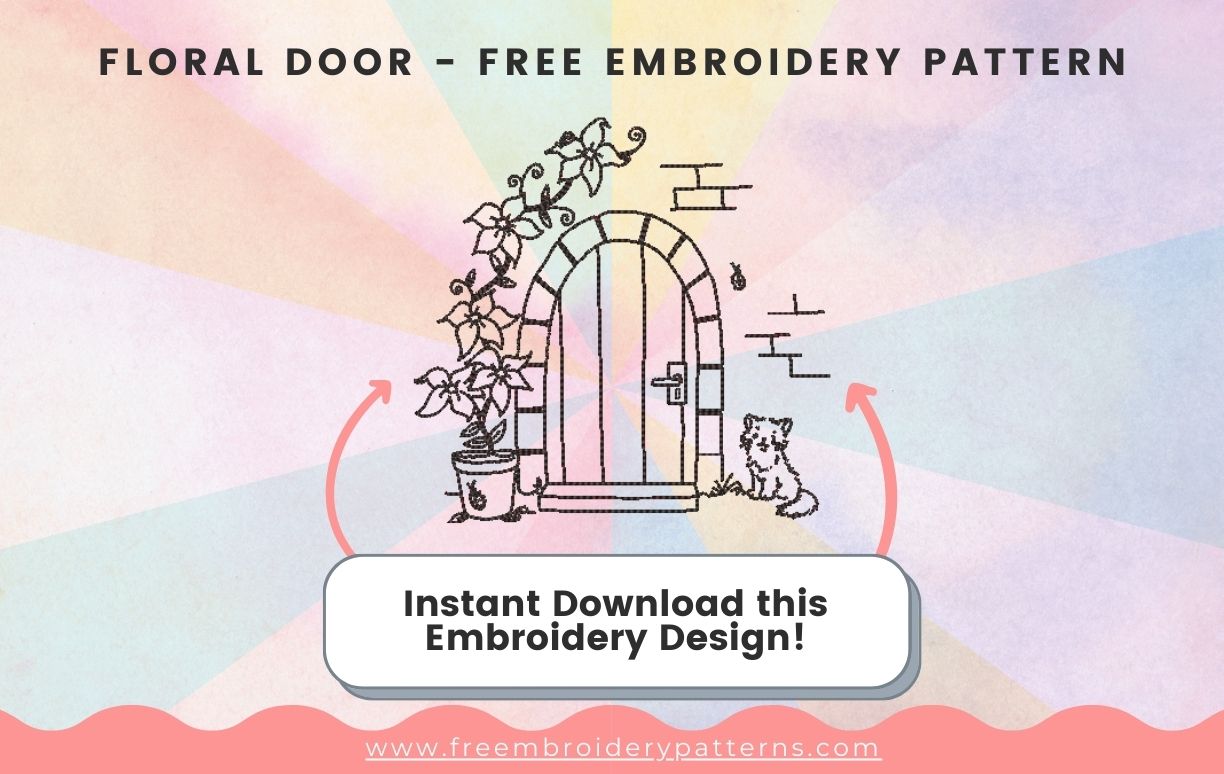 Floral Door Free Embroidery Pattern