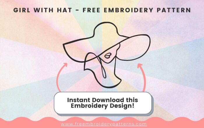 Girl With Hat Free Embroidery Pattern