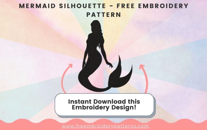 Mermaid Silhouette Free Embroidery Pattern