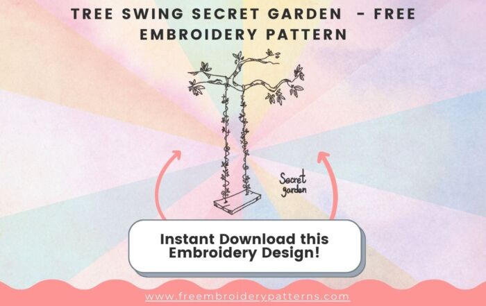 Tree Swing Secret Garden Free Embroidery Pattern