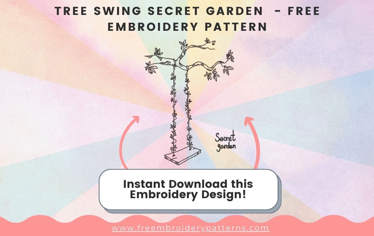 Tree Swing Secret Garden Free Embroidery Pattern