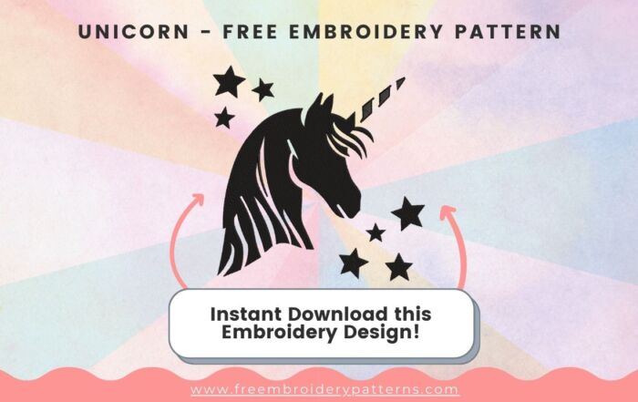 Unicorn Free Embroidery Pattern