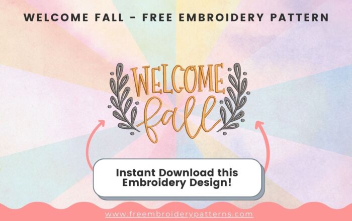 Welcome Fall Free Embroidery Pattern