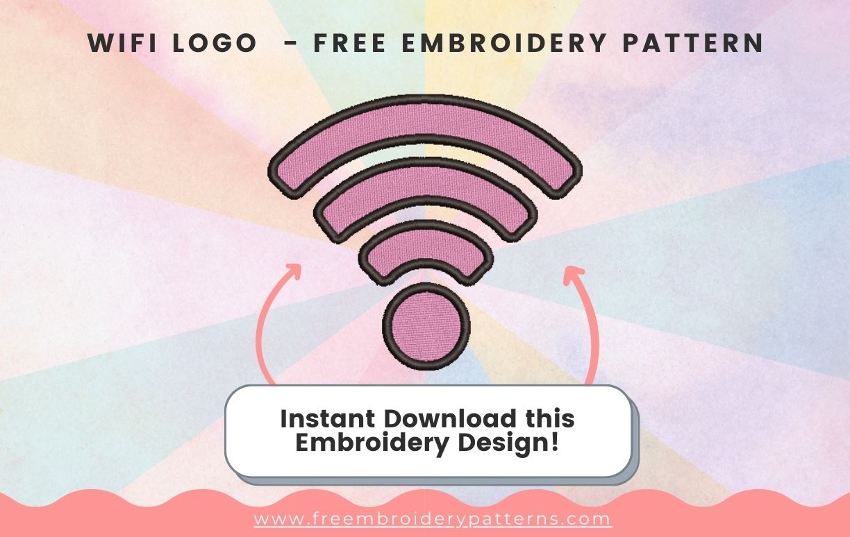 Wifi Logo Free Embroidery Pattern