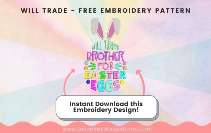 Will Trade Easter Eggs Free Embroidery Pattern