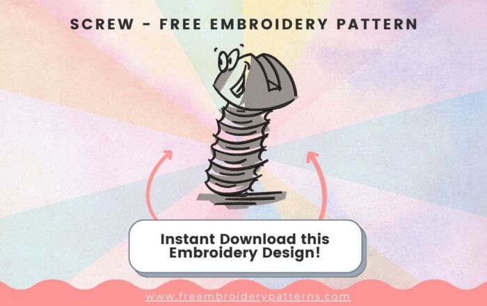 Screw Free Embroidery Pattern