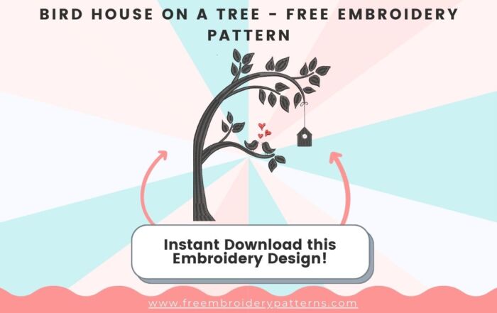 Bird House On A Tree Free Embroidery Design