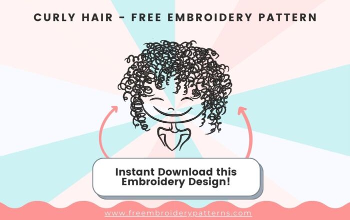 Curly Hair Free Embroidery Design