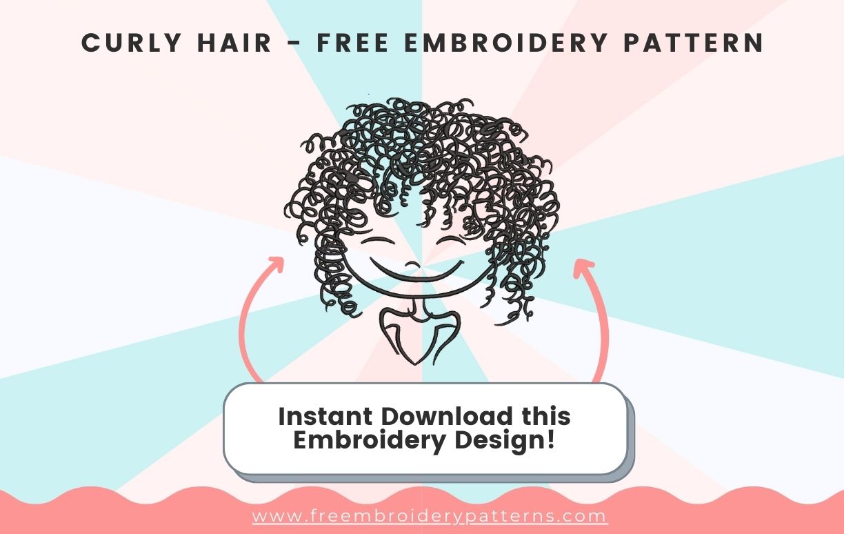Curly Hair Free Embroidery Design