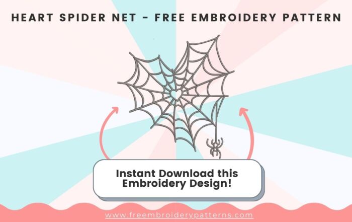 Heart Spider Net Free Embroidery Design