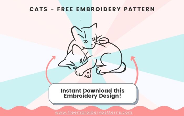 Cats Free Embroidery Design