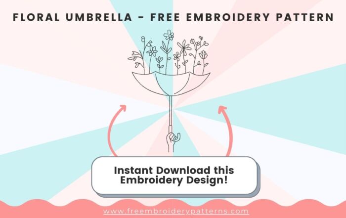 Floral Umbrella Free Embroidery Design