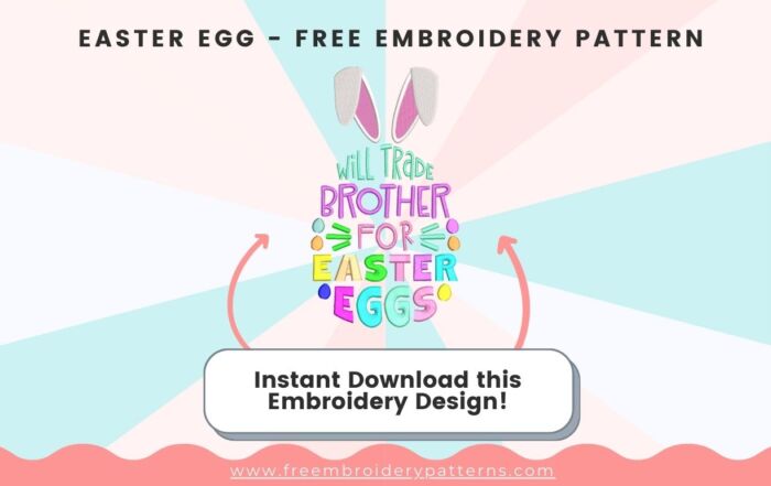 Easter Egg Word Art Free Embroidery Design