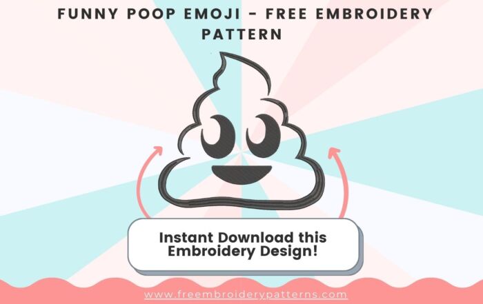 Funny Poop Emoji Free Embroidery Design
