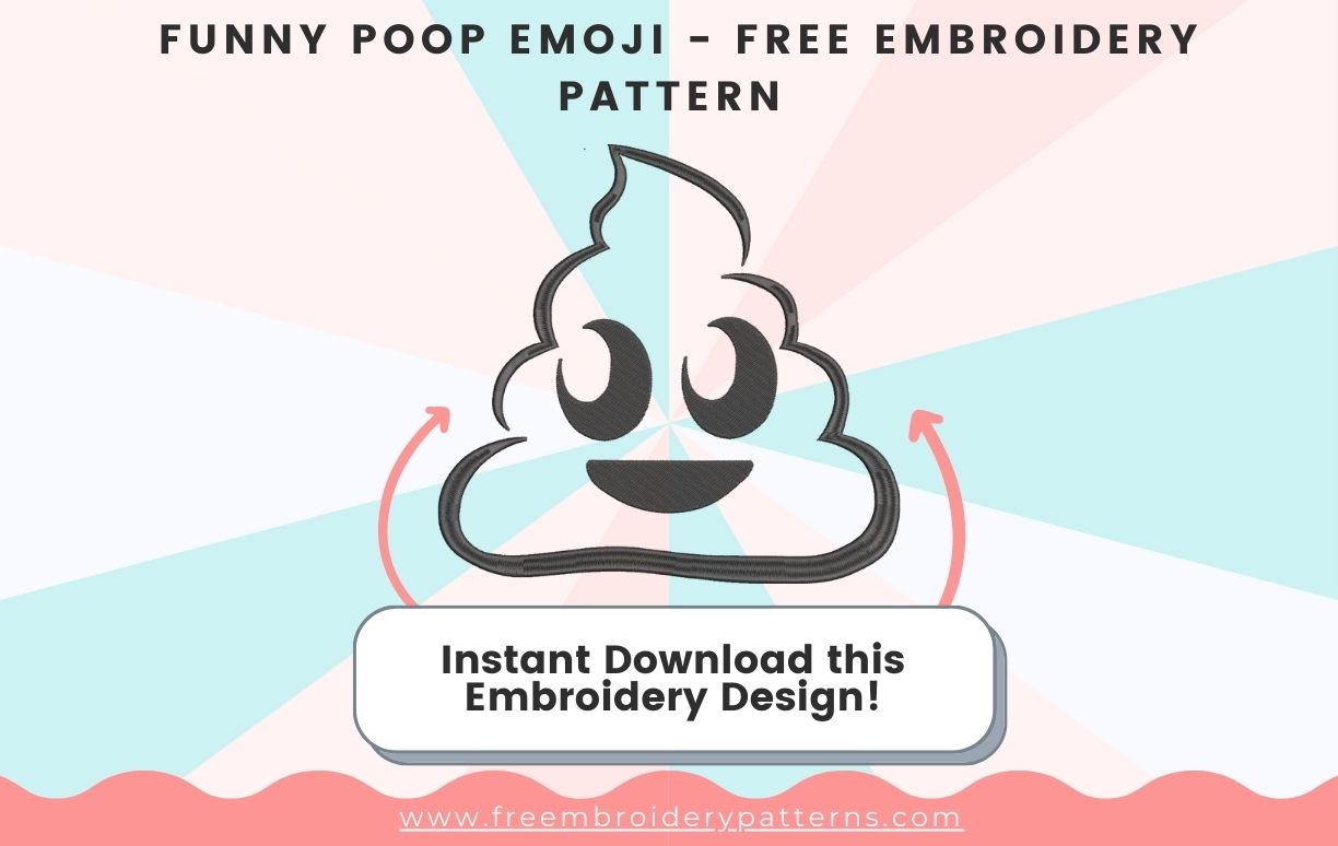 Funny Poop Emoji Free Embroidery Design