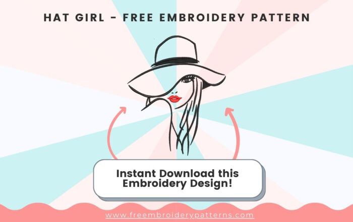 Hat Girl Free Embroidery Design
