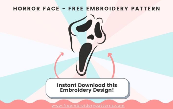 Horror Face Free Embroidery Design