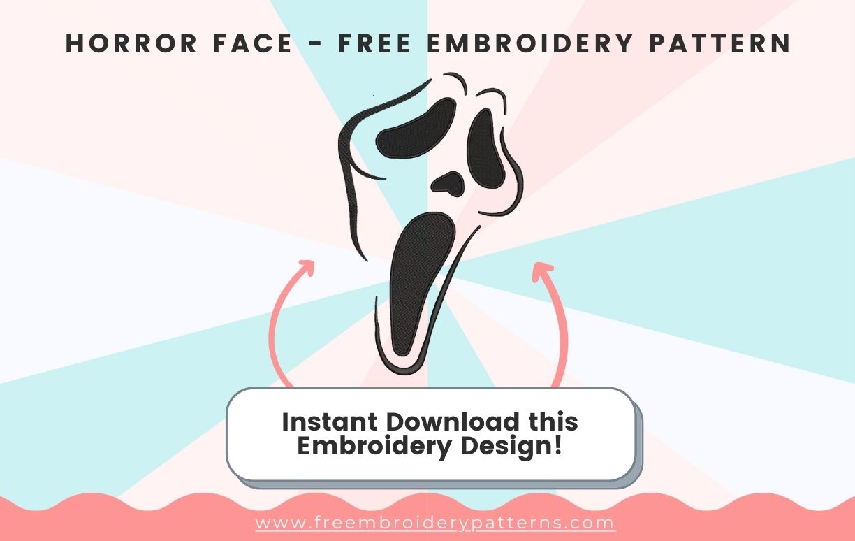 Horror Face Free Embroidery Design Horror Face Free Embroidery Design