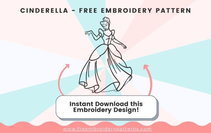Cinderella Free Embroidery design