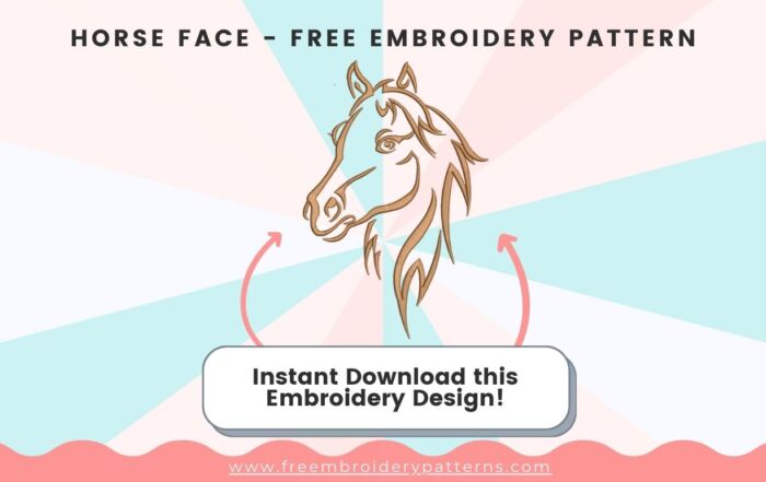 Horse Face Free Embroidery Design