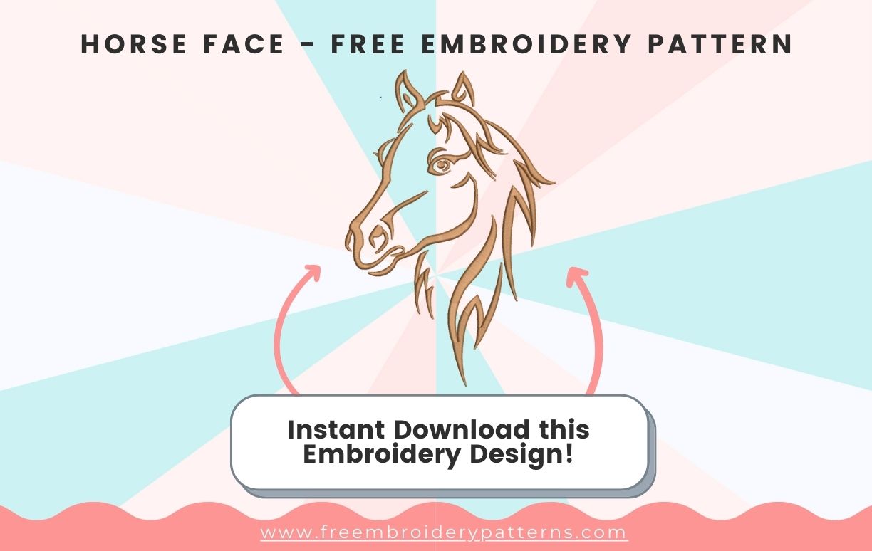 Horse Face Free Embroidery Design