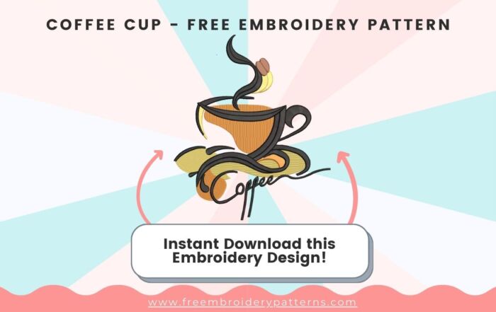 Coffee Cup Free Embroidery Design