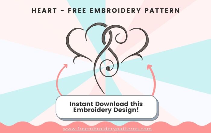 Floral Hearts Free Embroidery Design