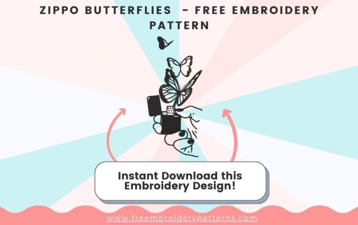 Zippo Butterflies Free Embroidery Design